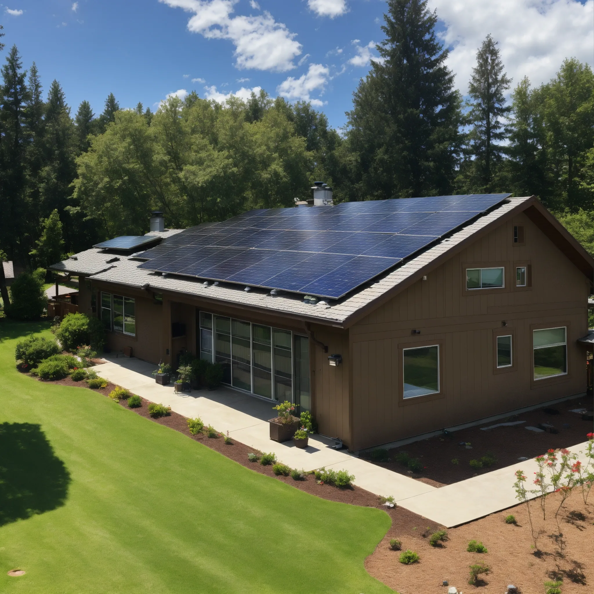 Finnische Seenlandschaft mit modernem Haus